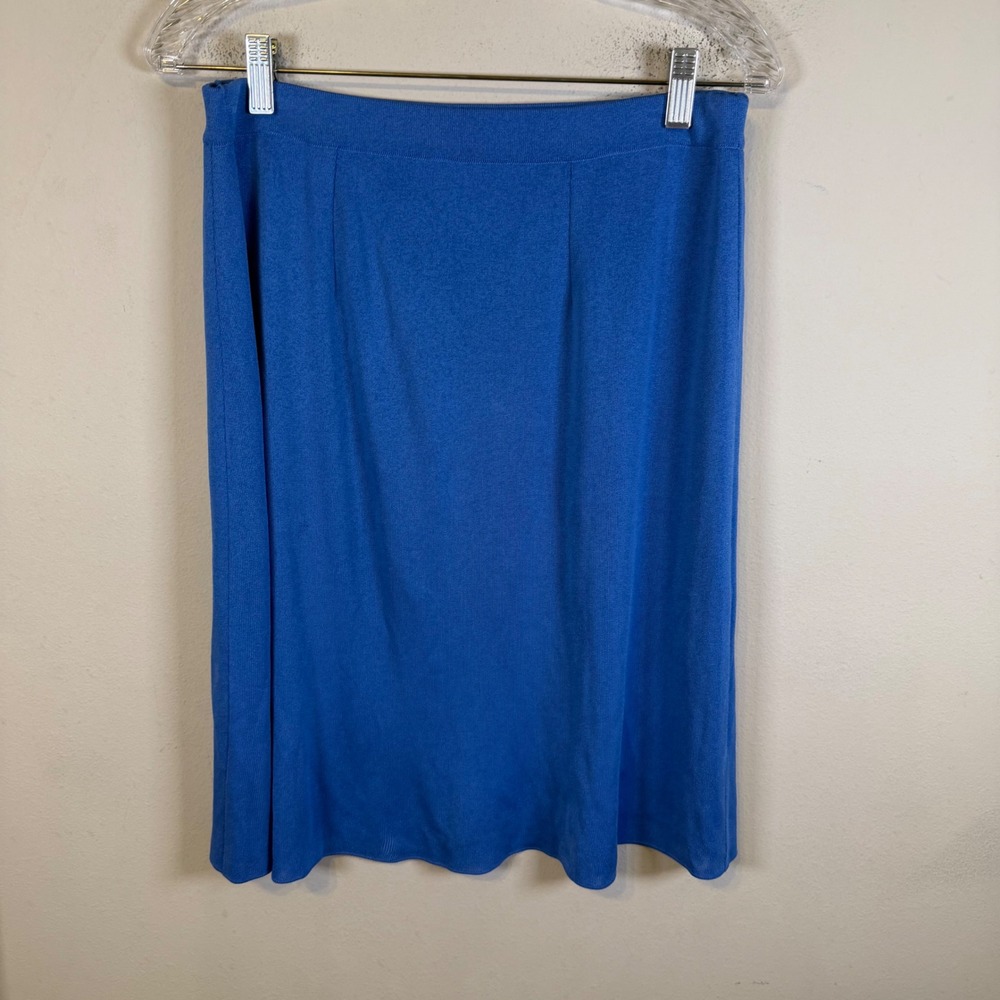 Misook Womens Skirt Fine Ribbed Knit Blue Size M Made in Korea